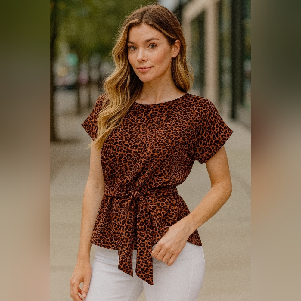 Shaye animal leopard print top